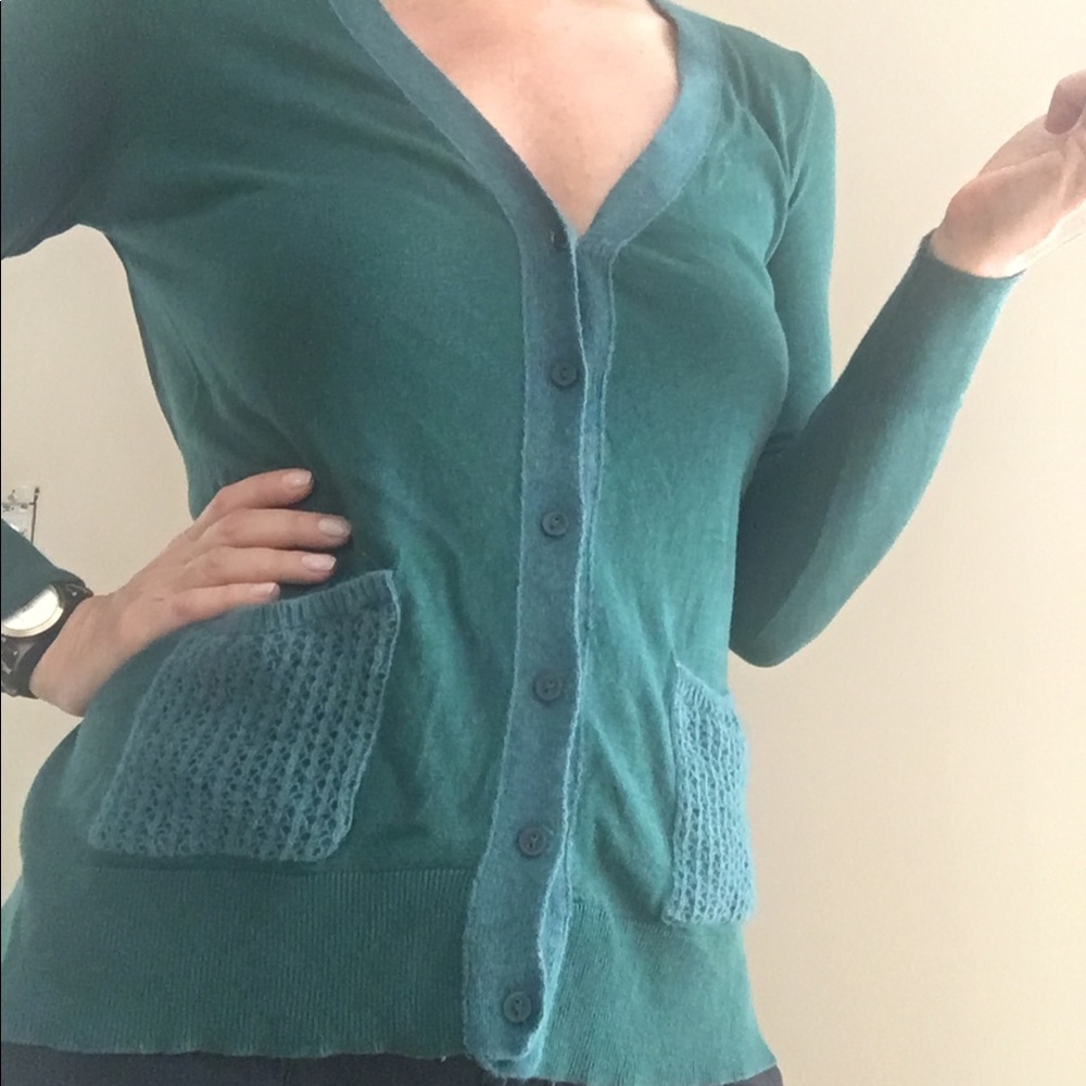 Anthropologie. Green cardigan sweater